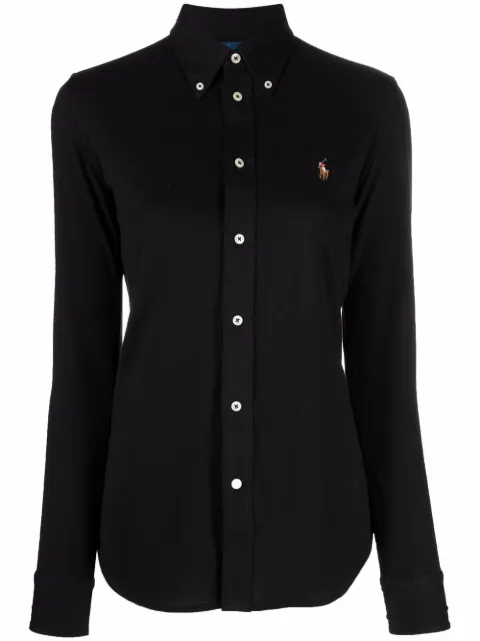 Polo Ralph Lauren embroidered-logo fitted shirt Black 211664427010