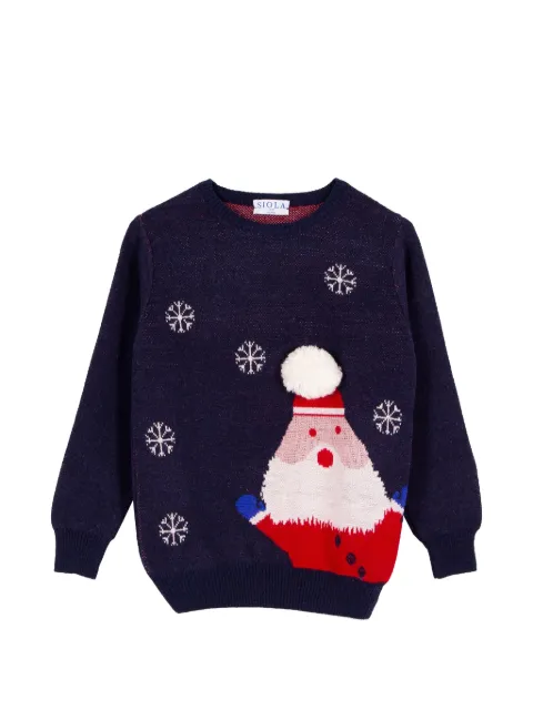 Siola Santa Claus intarsia-knit sweater Blue OBABBLUA