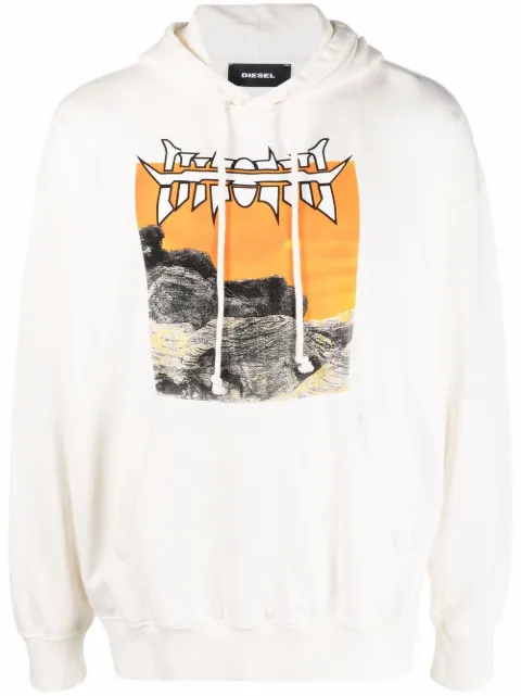 Diesel S-ummerwelt jersey hoodie White A037710ADAM