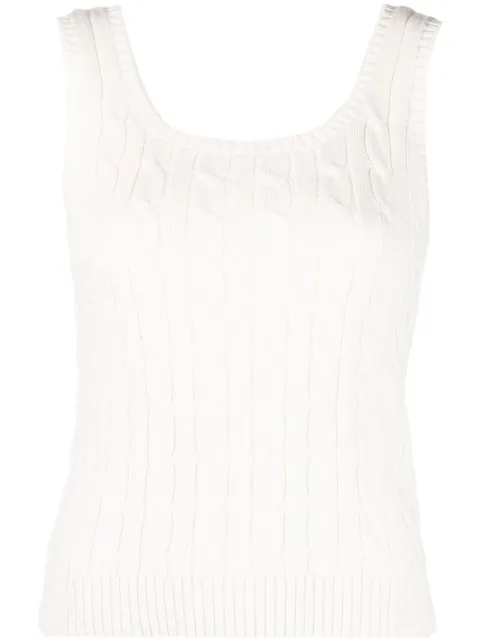Lauren Ralph Lauren cable-knit scoop-neck top Neutrals 200862152