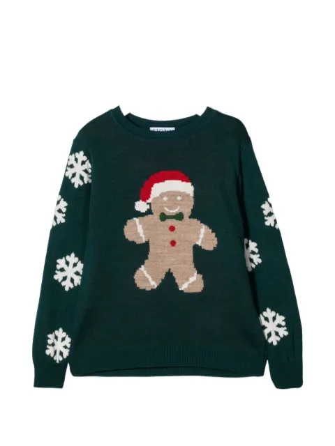 Siola gingerbread-intarsia snowflake-print sweater Green OREZVERDEA