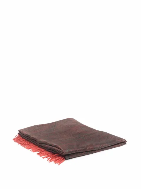 ETRO HOME paisley-print cashmere throw Orange 360249953