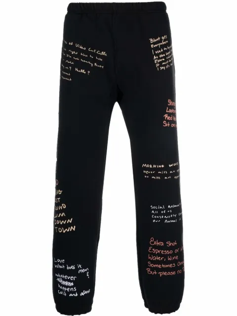 Pleasures sketch-style print trousers Black P21W026