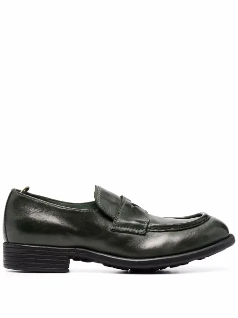 Officine Creative high-shine leather loafers Green OCDCAXT024IGNISG333