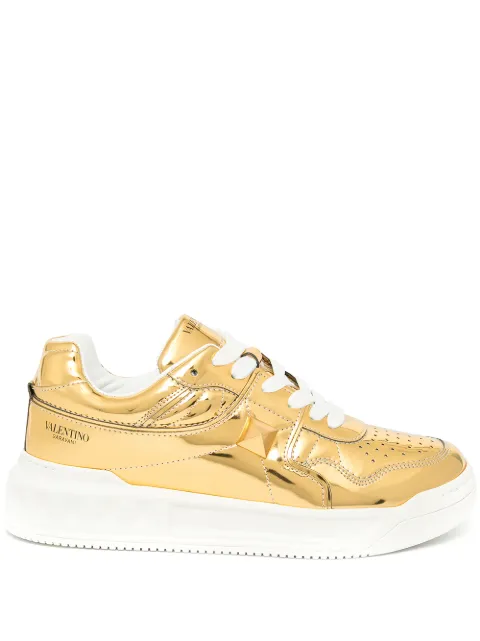Valentino Garavani One Stud mirror-finish sneakers Gold WS0CS4FAR