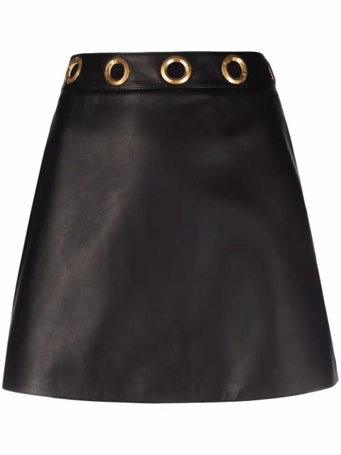ETRO eyelet detail leather mini skirt Black 194889505