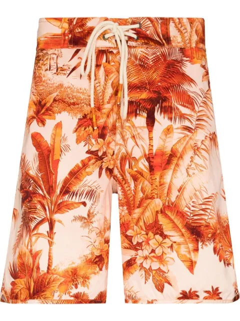 Alanui palm-tree print swim shorts Orange LMCB001S22FAB0012085