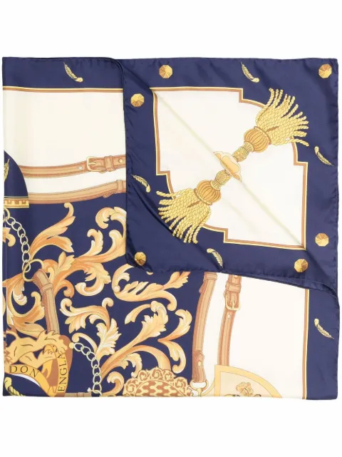 Aspinal Of London Aspinal Signature silk scarf Blue 051114605390000