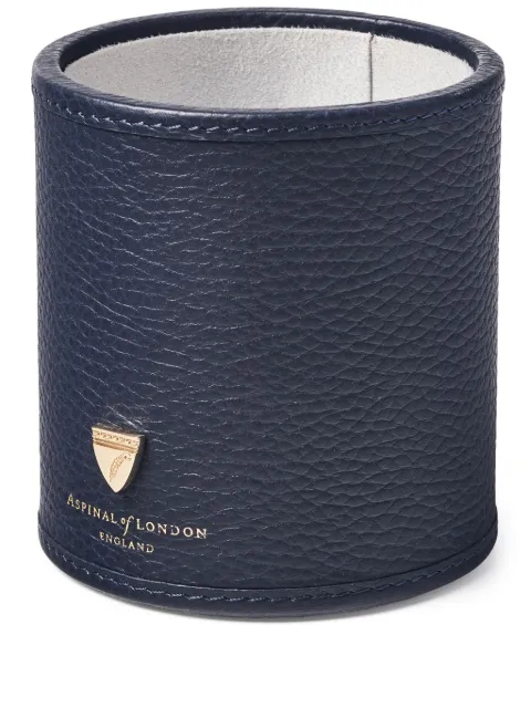 Aspinal Of London grained leather pen pot Blue 061255110550000