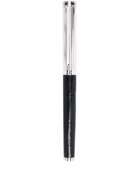 Aspinal Of London crocodile-effect rollerball pen Black 061255200150000