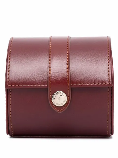 Aspinal Of London stitched logo watch case Brown 021168903480000