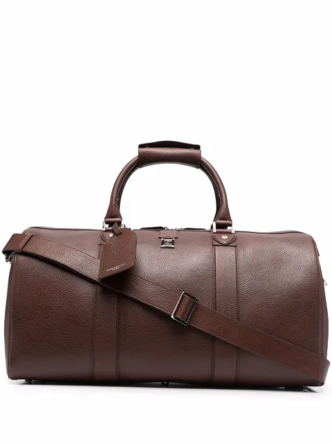 Aspinal Of London Boston pebbled large holdall bag Brown 025093627030000