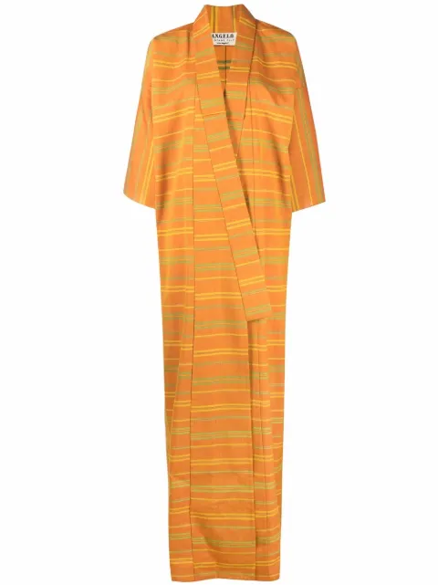 A.N.G.E.L.O. Vintage Cult 1970s stripe-print wide-sleeve coat Orange ANGE280VCM
