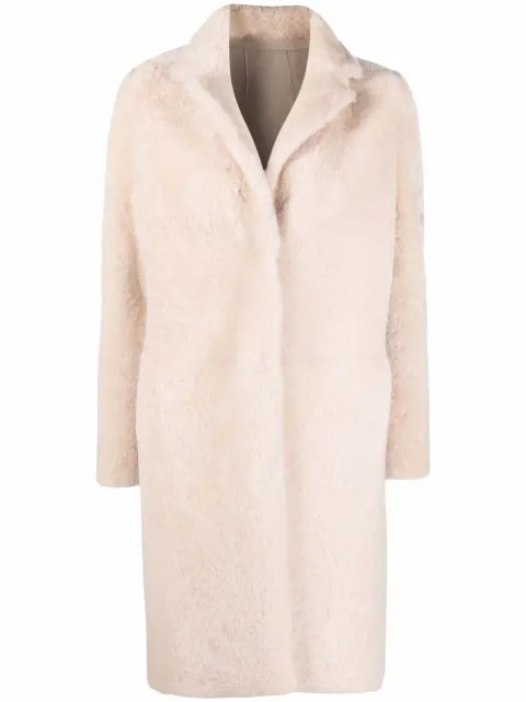 Liska single-breasted shearling coat Neutrals 979120R