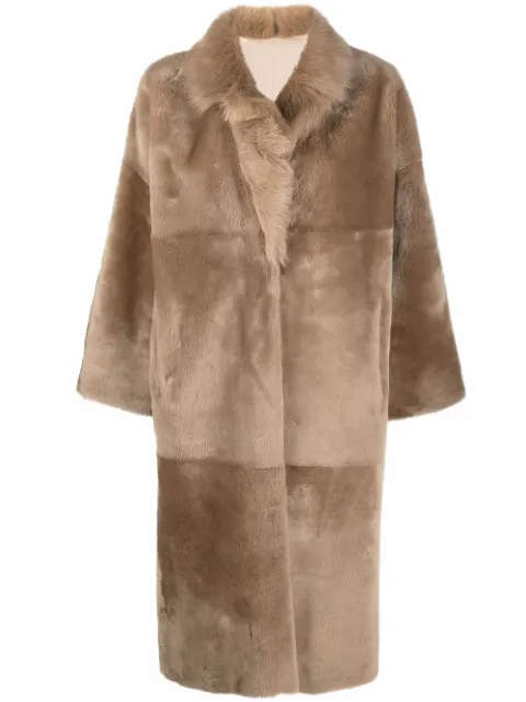 Liska reversible single-breasted shearling coat Neutrals PADOVA
