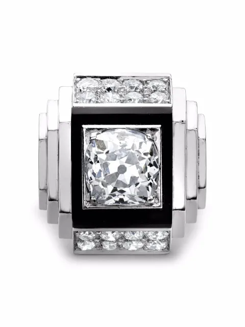 René Boivin pre-owned platinum Art Deco cocktail diamond ring Silver 0264134