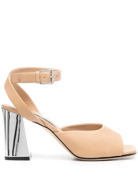 Sergio Rossi metallic-heel detail sandals Neutrals A96990