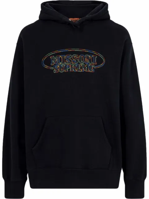 Supreme x Missoni logo-embroidered hoodie "FW21" Black SU11143