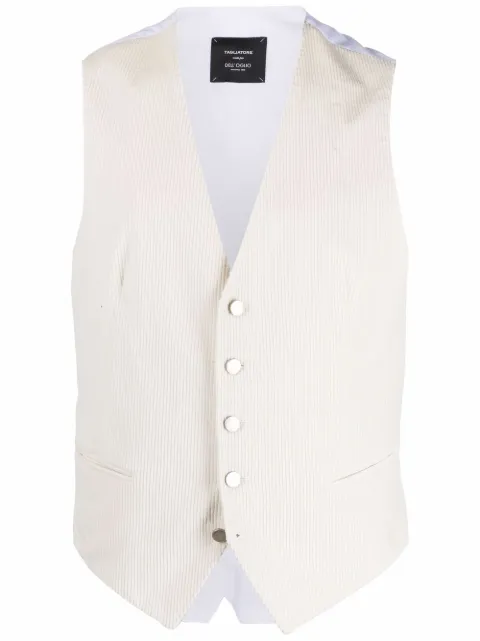 Tagliatore corduroy single-breasted waistcoat White BRIANF300003V