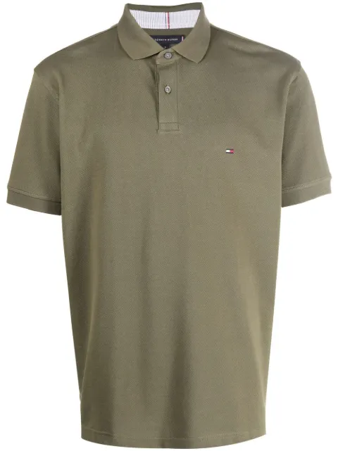 Tommy Hilfiger 1985 logo-patch piqué polo shirt Green MW0MW17770