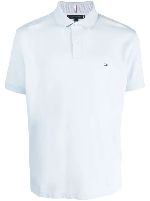 Tommy Hilfiger logo-patch polo shirt Blue MW0MW17770