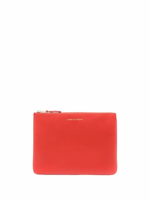 Comme Des Garçons Wallet logo-print leather pouch Orange SA5100
