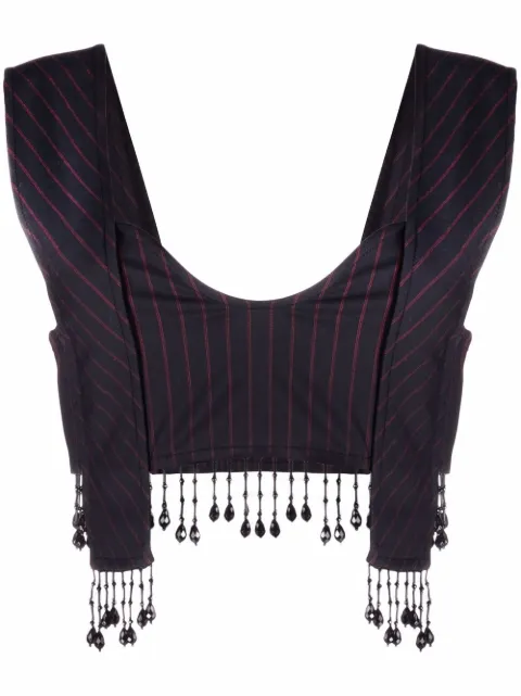GANNI beaded bra top Blue F6587