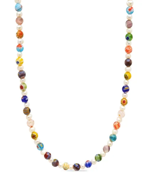 Nialaya Jewelry beaded pearl-detail necklace Silver MNEC141
