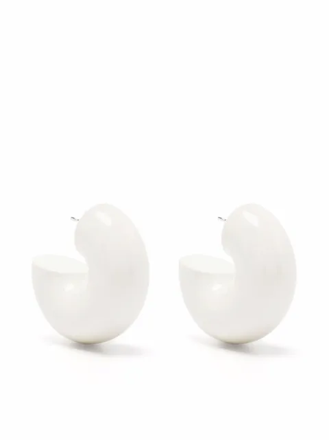 Uncommon Matters Beam chunky hoop earrings White TBOEA03