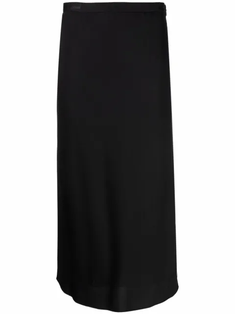 Calvin Klein logo-waistband midi skirt Black K20K203514