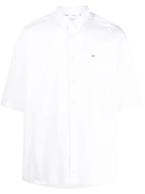 Calvin Klein short-sleeve stretch-cotton shirt White K10K109440