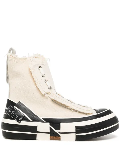 Y's lace-up hi-top sneakers Neutrals YXE01090