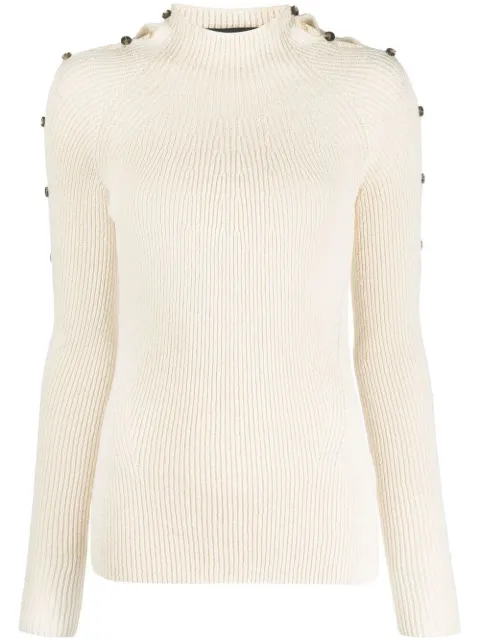Proenza Schouler micro-rib button-embellished jumper Neutrals R2237844KC115