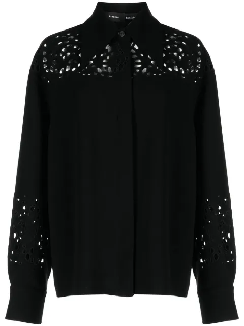 Proenza Schouler broderie anglaise crepe shirt Black R2234011BYE116