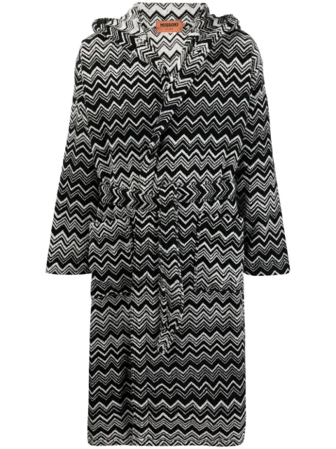 Missoni Home zigzag-pattern bath robe Black MS22SZ01BV00AB