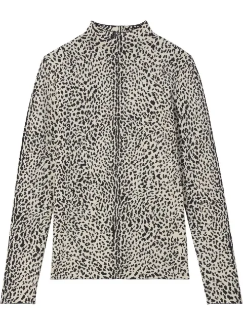 Proenza Schouler leopard-print mock-neck top Black R2237839KY255