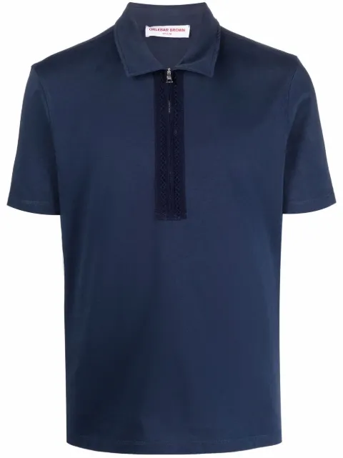 Orlebar Brown Raymond crochet polo shirt Blue 275123