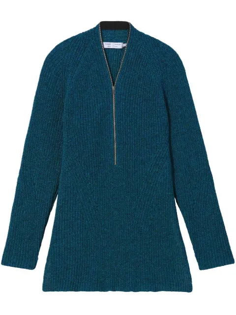 Proenza Schouler White Label chunky knit zip top Blue WL2237814KY249