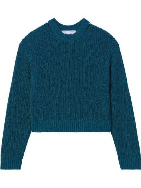 Proenza Schouler White Label cut-out rib-knit jumper Blue WL2237806KY249