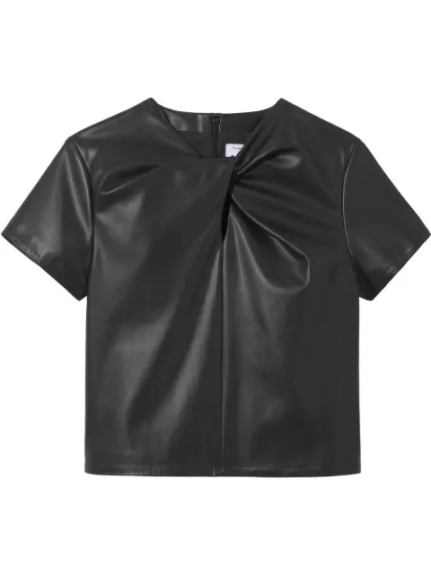 Proenza Schouler White Label twist-detail short-sleeved top Black WL2234305LR207