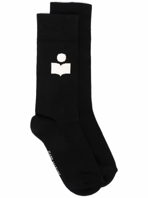 ISABEL MARANT Siloki logo socks Black CT001JFAA1C11A