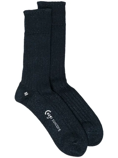 Suicoke logo-print ankle socks Blue OGSOXCG02
