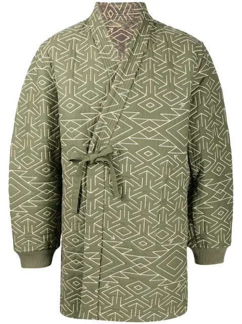 Maharishi reversible padded wrap jacket Green 3608