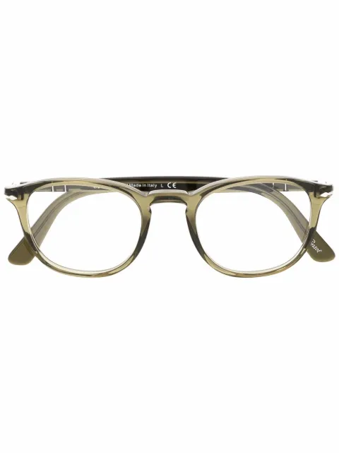 Persol transparent round-frame glasses Green PO3143V