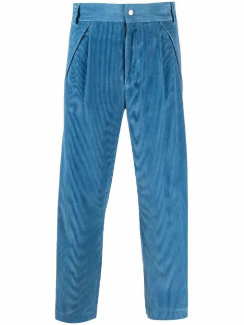 Palm Angels x Moncler side-zip corduroy trousers Blue PMCA124T22FAB0014500