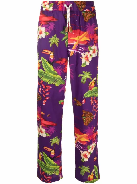 Palm Angels x Moncler all-over floral-print track pants Purple PMCA124T22FAB0025560