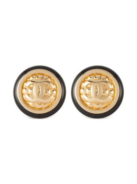 CHANEL Pre-Owned 1980s CC round clip-on earrings Gold ER025003