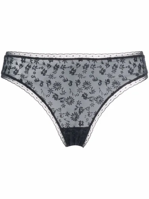 ERES sincere floral thong Blue 612211