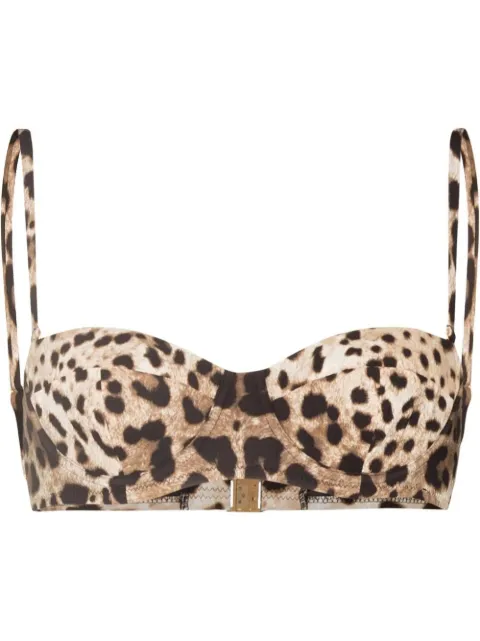 Dolce & Gabbana leopard-print bikini top Brown O1A16JFSGDM