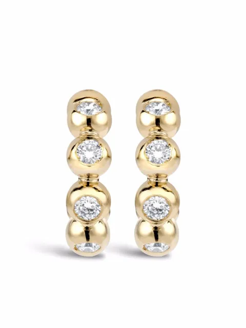 Pragnell 18kt yellow gold Bohemia diamond hoop earrings Gold CR1444